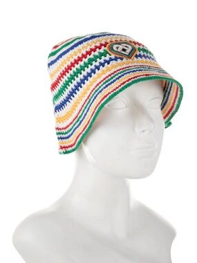 Multicolor Striped Crochet Bucket Hat